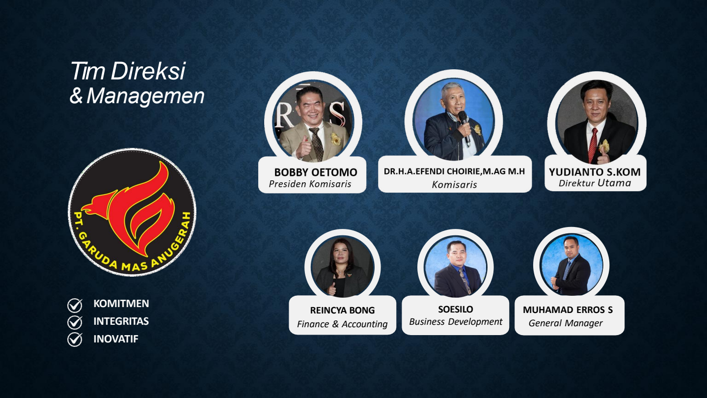 Tim Direksi & Manajemen PT. Garuda Mas Anugerah